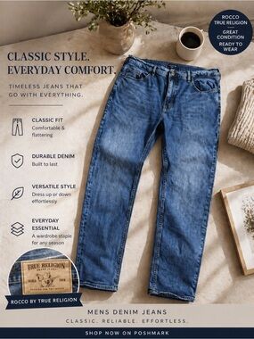 True Religion Rocco Slim Jeans – Men’s Premium Denim Size: 36x32